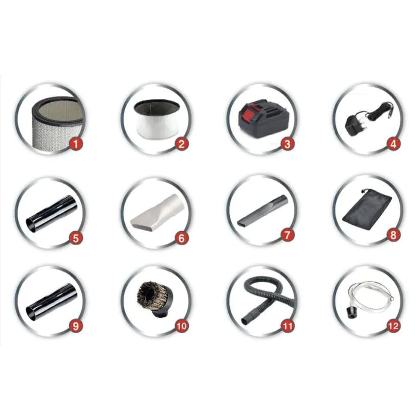 WPPO 18V Rechargeable Ash Vacuum with Attachments