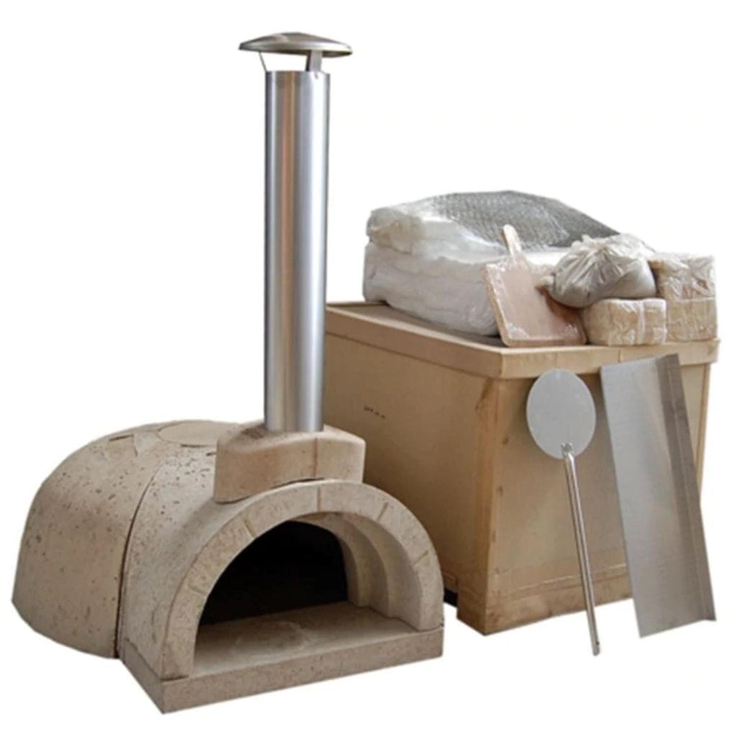 WPPO 52" DIY Wood Fired Outdoor Pizza Oven - Includes SS Flue and Black Door
