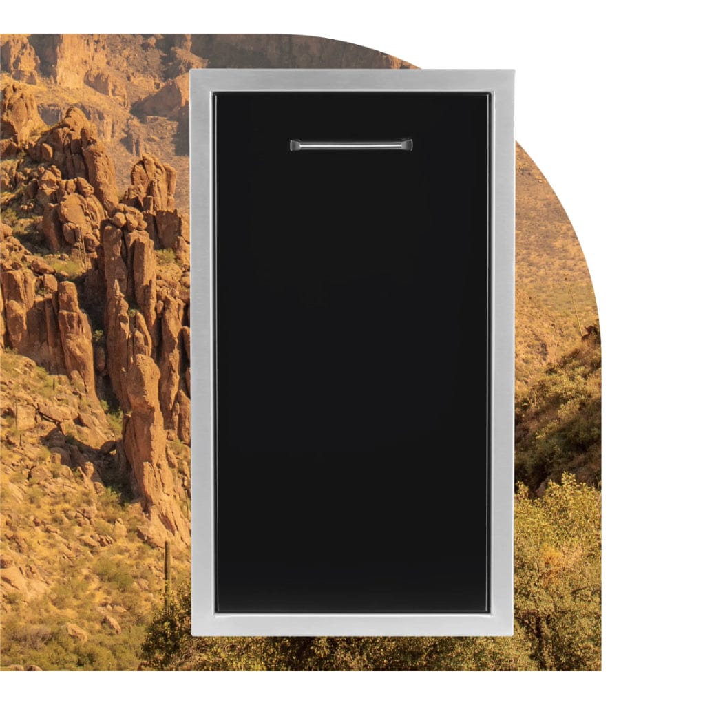 Wildfire 14" x 26" Black Stainless Steel Outdoor Pull Out Trash Drawer