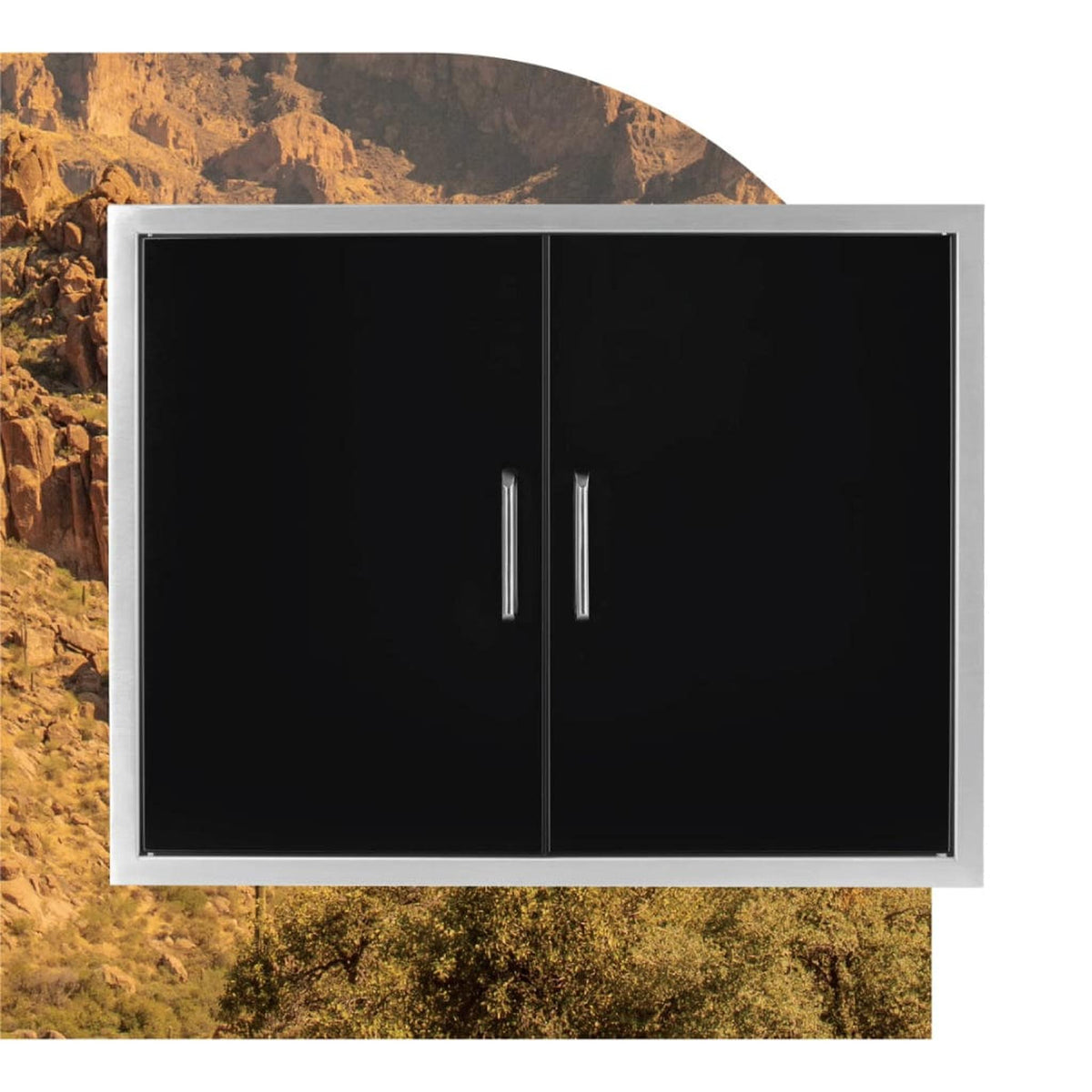 Wildfire 30" x 24" Black Stainless Steel Outdoor Double Door