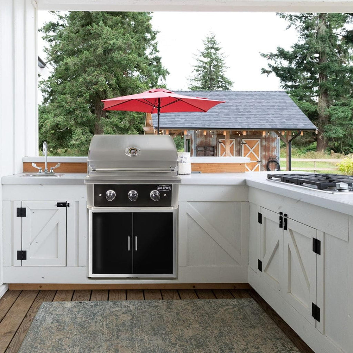 Wildfire Ranch Pro 30" Black Stainless Steel Built-In Natural Gas Grill