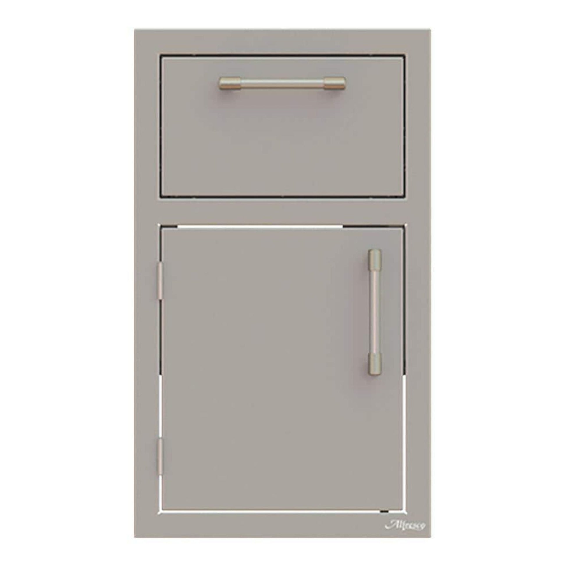 Afresco 17" Signal Grey Gloss One Drawer with Door Open Left