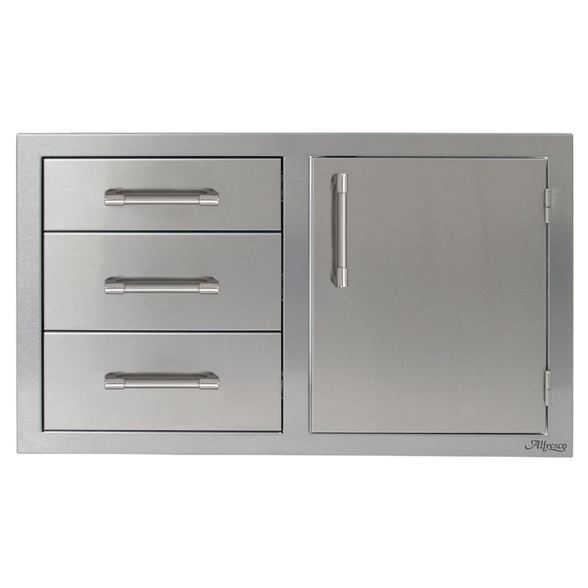 Afresco 32" Blue Lilac Gloss Three Drawers with Door on Right