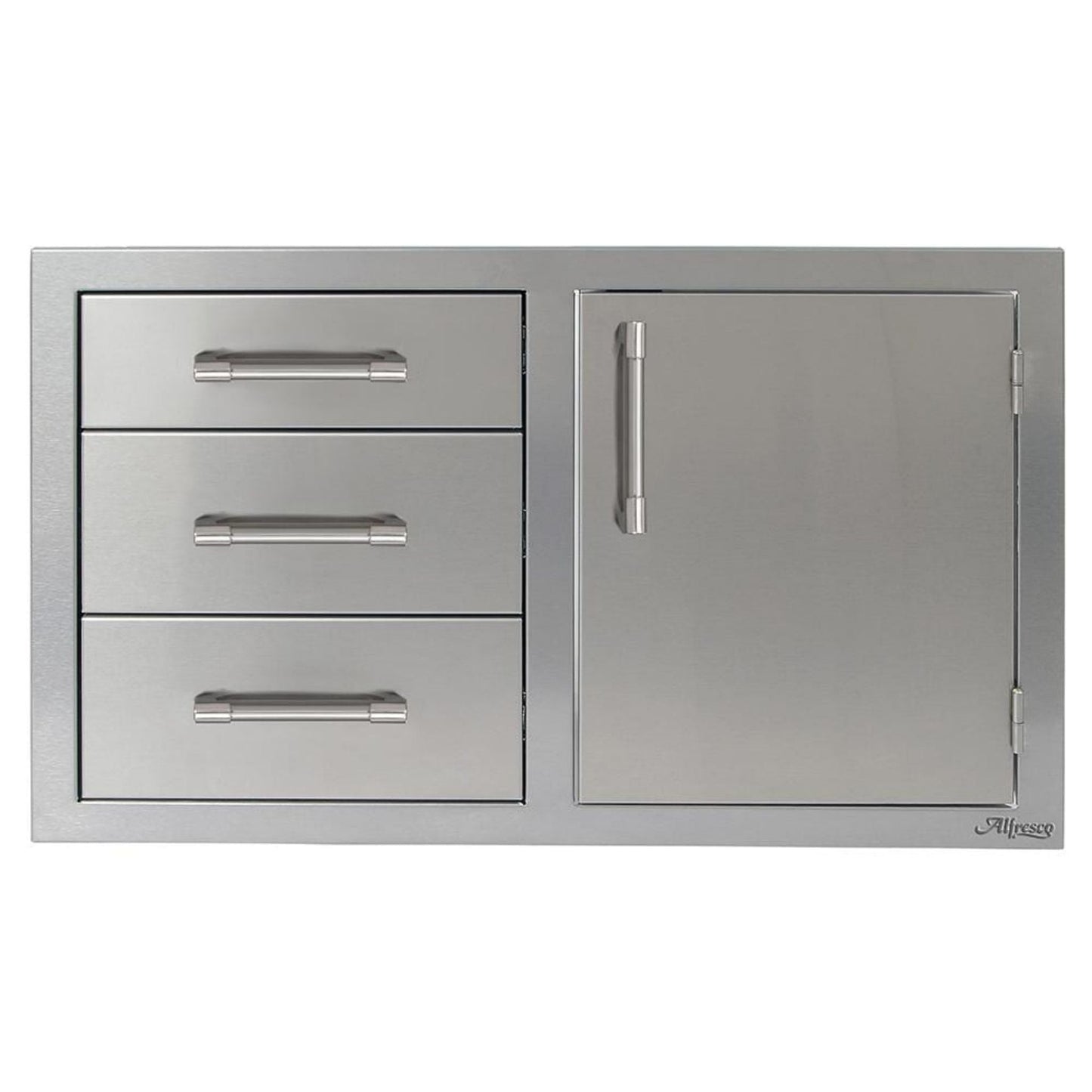 Afresco 32" Signal White Gloss Three Drawers with Door on Right