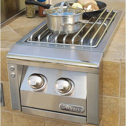 Alfresco 14" Signal Grey Gloss Natural Gas Built-in 2 Burner Unit
