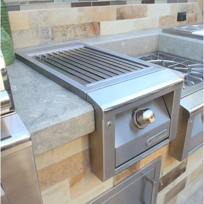 Alfresco 14" Traffic Yellow Gloss Natural Gas Built-in SearZone Side Burner™ Unit