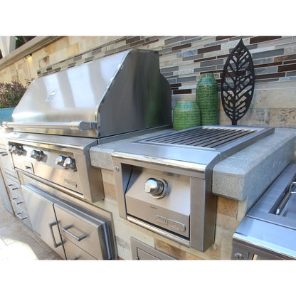 Alfresco 14" Ultramarine Blue Gloss Natural Gas Built-in SearZone Side Burner™ Unit