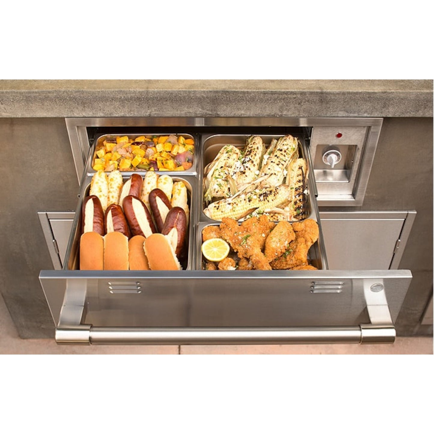 Alfresco 30" Jet Black Gloss Warming Drawer - 110 VAC Powered