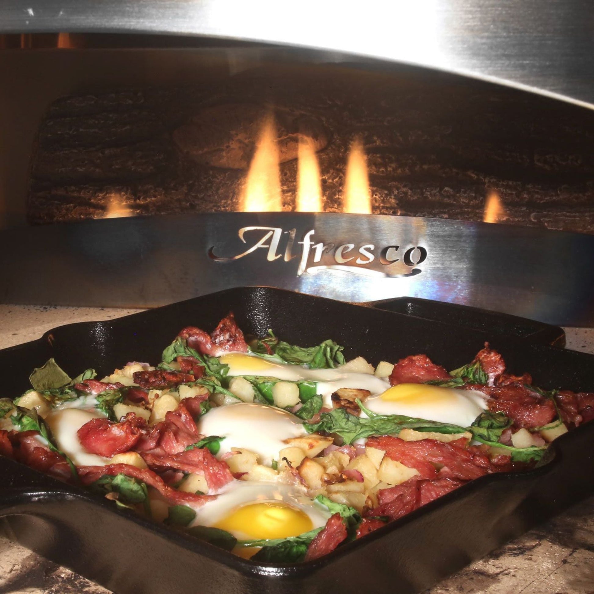 Alfresco 30" Luminous Orange Gloss Liquid Propane Pizza Oven for Countertop Mounting