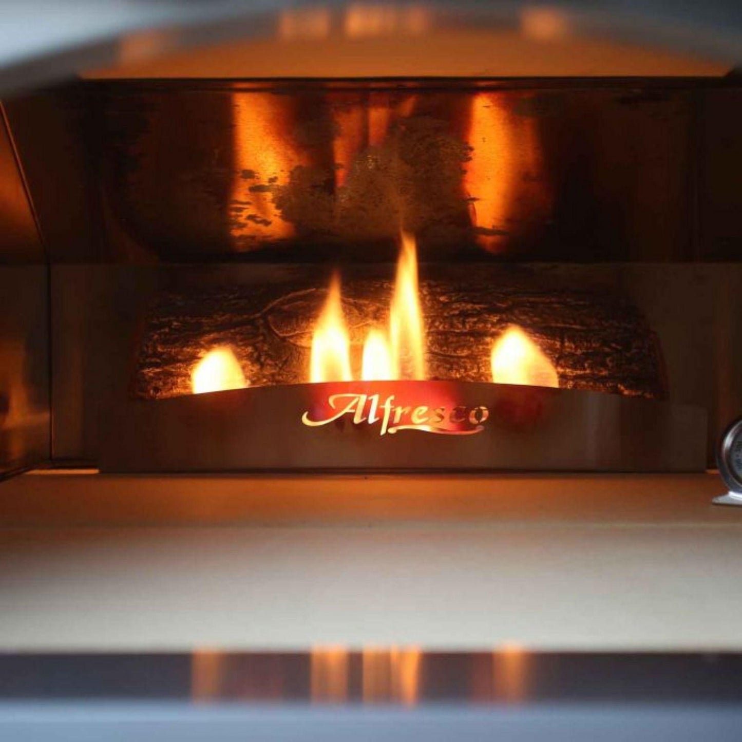 Alfresco 30" Luminous Orange Gloss Natural Gas Pizza Oven for Built-in Installations
