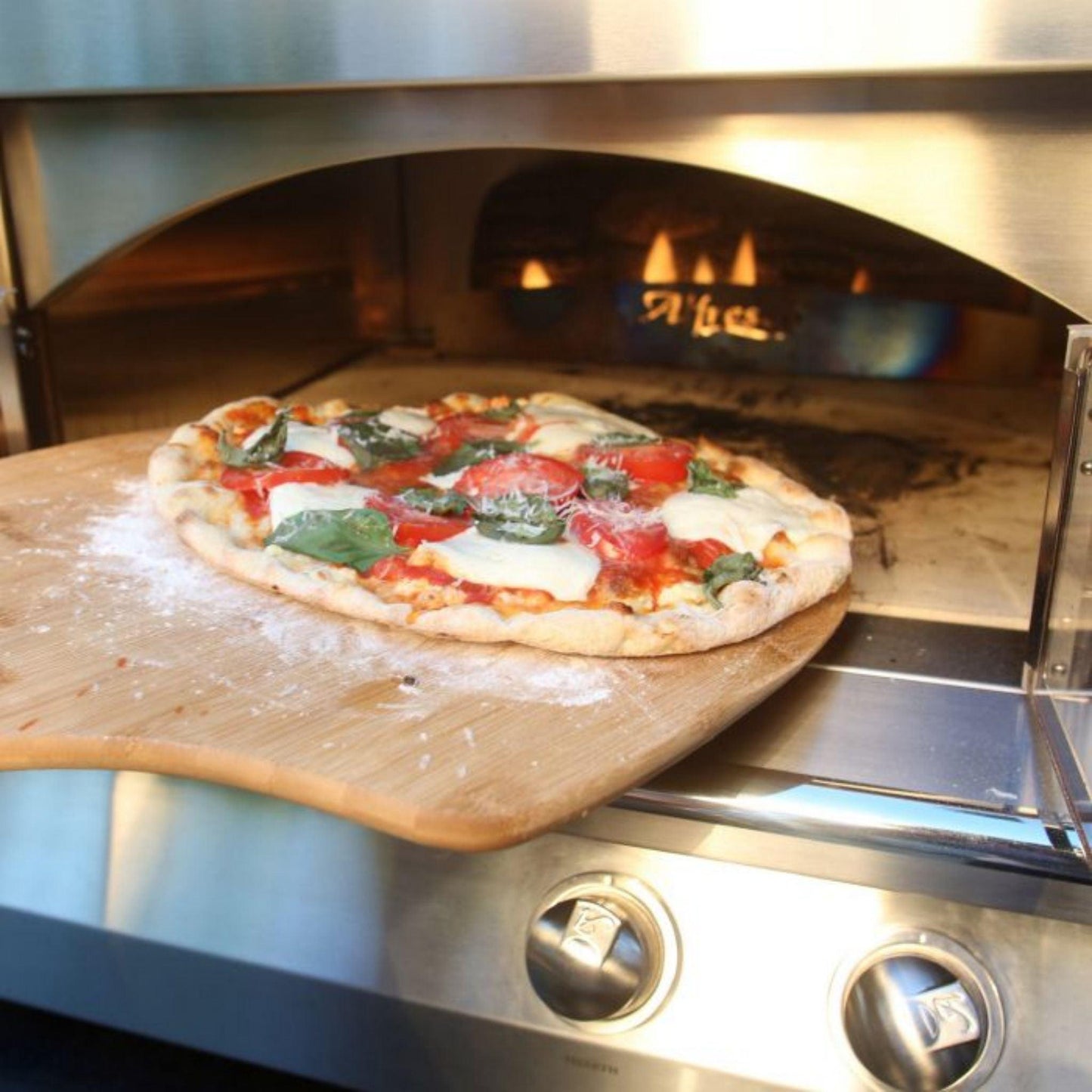 Alfresco 30" Signal Grey Gloss Natural Gas Pizza Oven for Built-in Installations