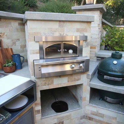 Alfresco 30" Signal White Matte Natural Gas Pizza Oven for Built-in Installations