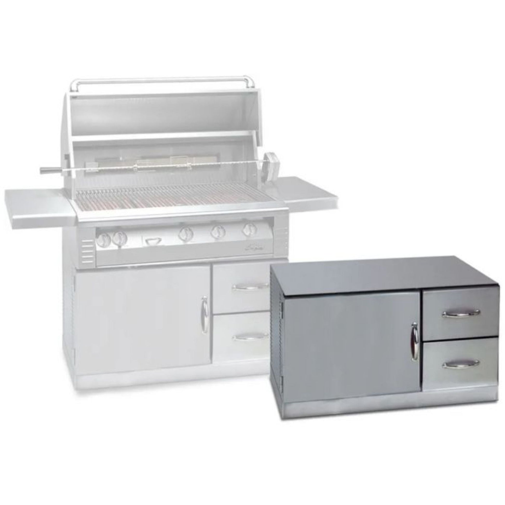 Alfresco 42" Raspberry Red Gloss Built-In Under Grill Refrigerator