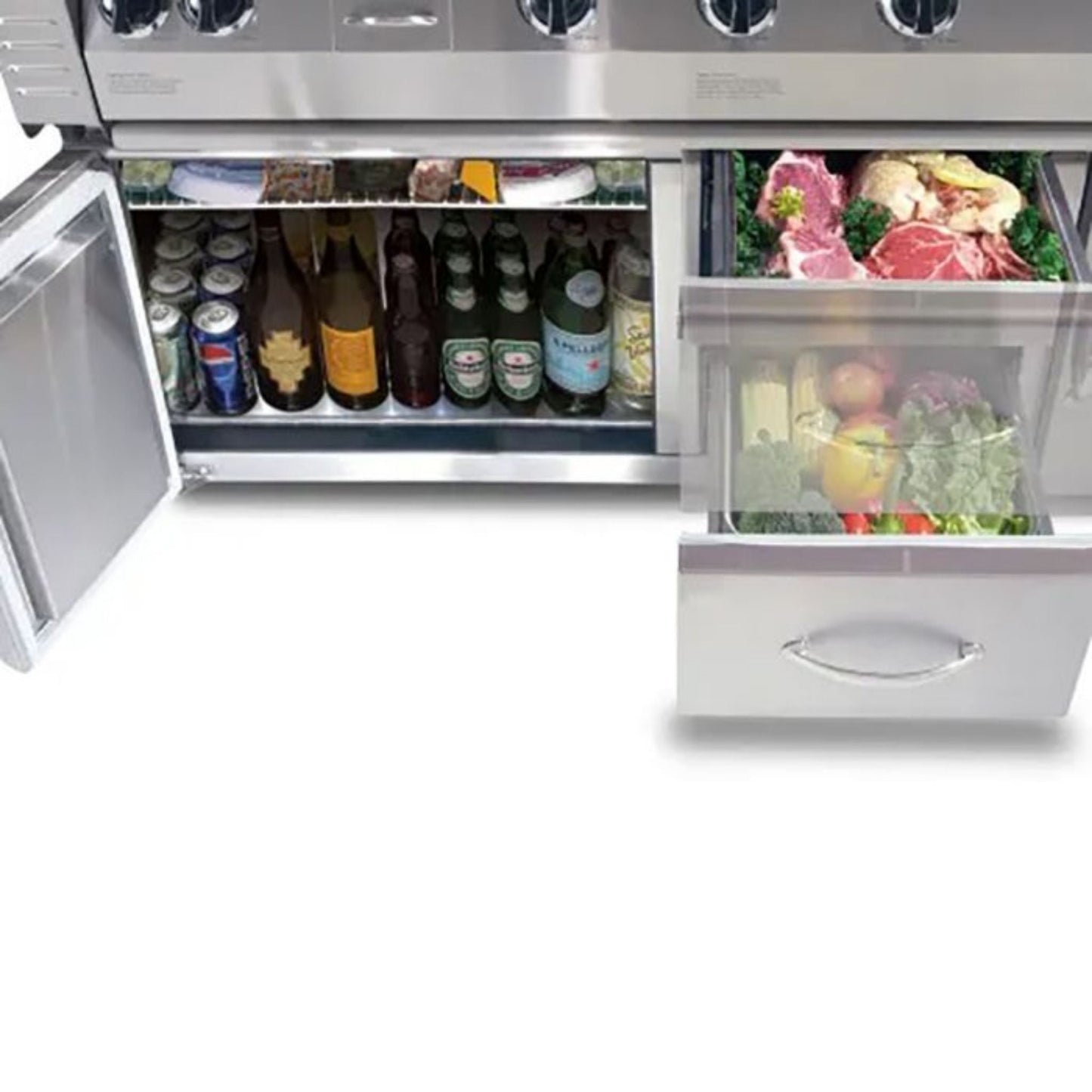 Alfresco 42" Signal Grey Gloss Built-In Under Grill Refrigerator