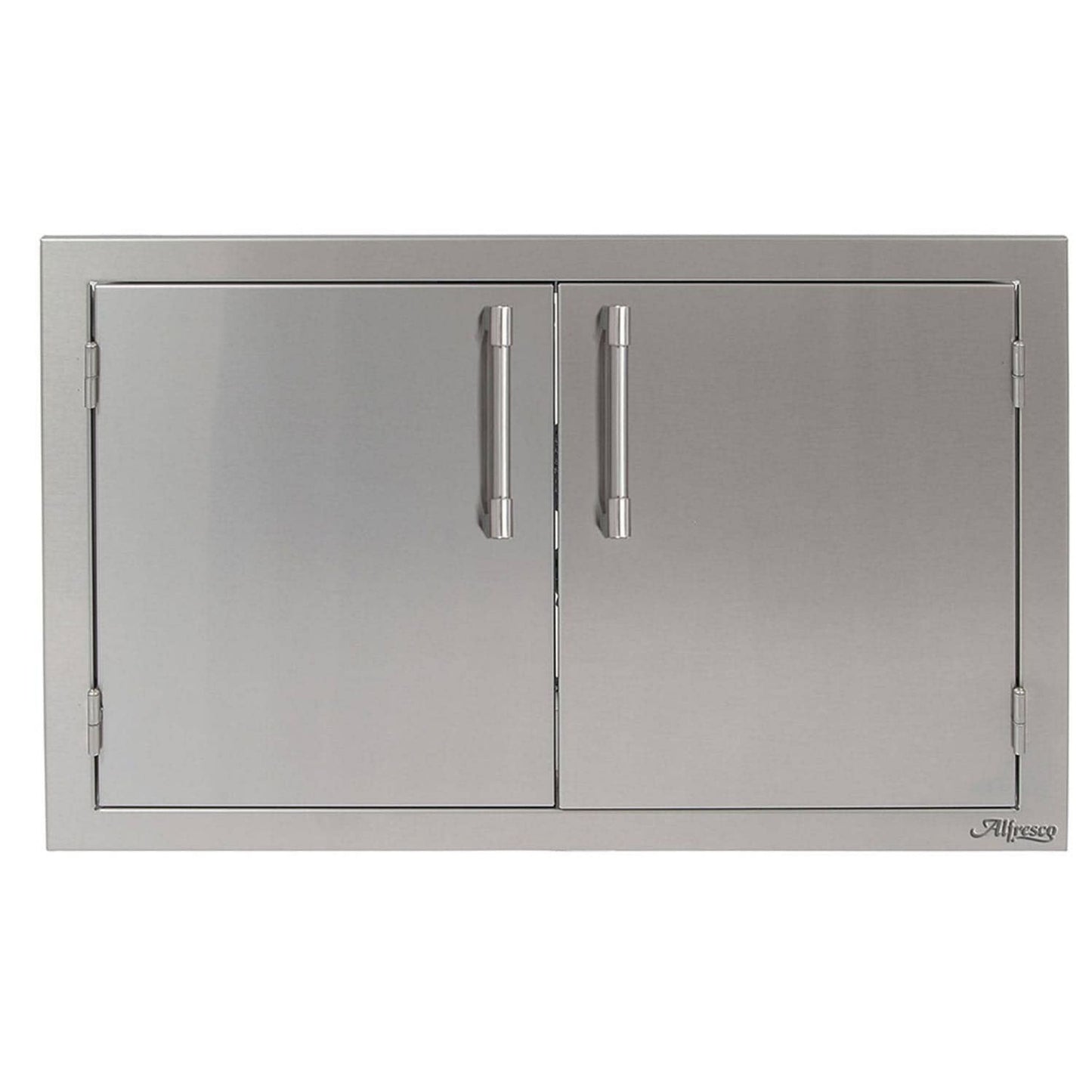 Alfresco 42" Signal White Gloss Stainless Steel Double Access Doors