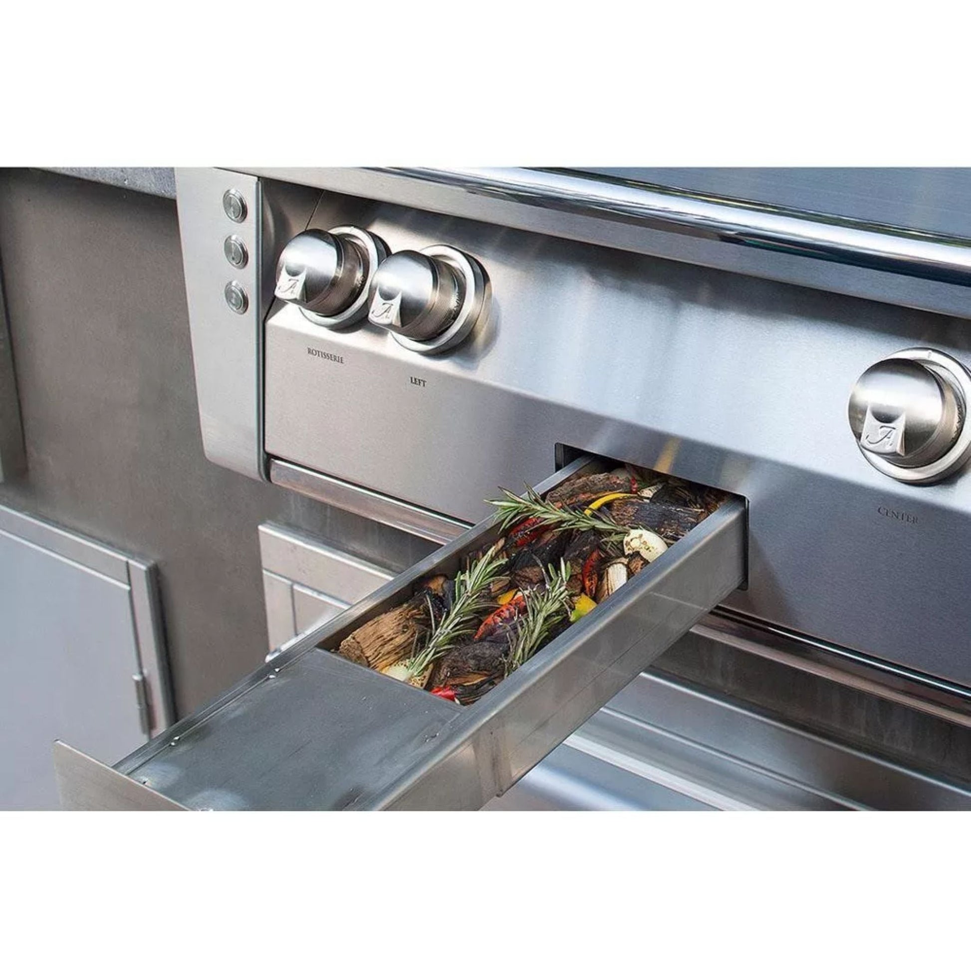 Alfresco 56" Blue Lilac Gloss Standard Natural Gas All Grill and Deluxe Cart - 3 Burner + 1 Sear Burner