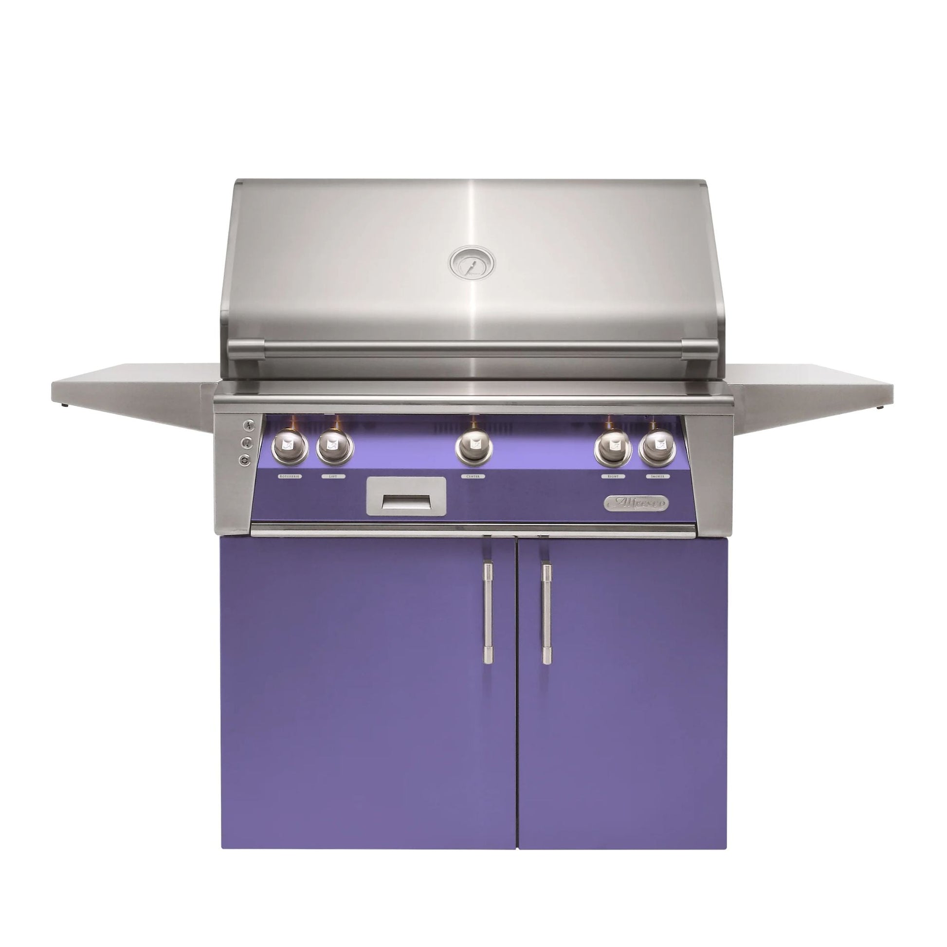 Alfresco Luxury 30" Blue Lilac Gloss SearZone™ Liquid Propane Grill and Cart - 1 Burner + 1 Sear Burner