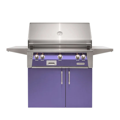 Alfresco Luxury 30" Blue Lilac Gloss SearZone™ Natural Gas Grill and Cart - 1 Burner + 1 Sear Burner