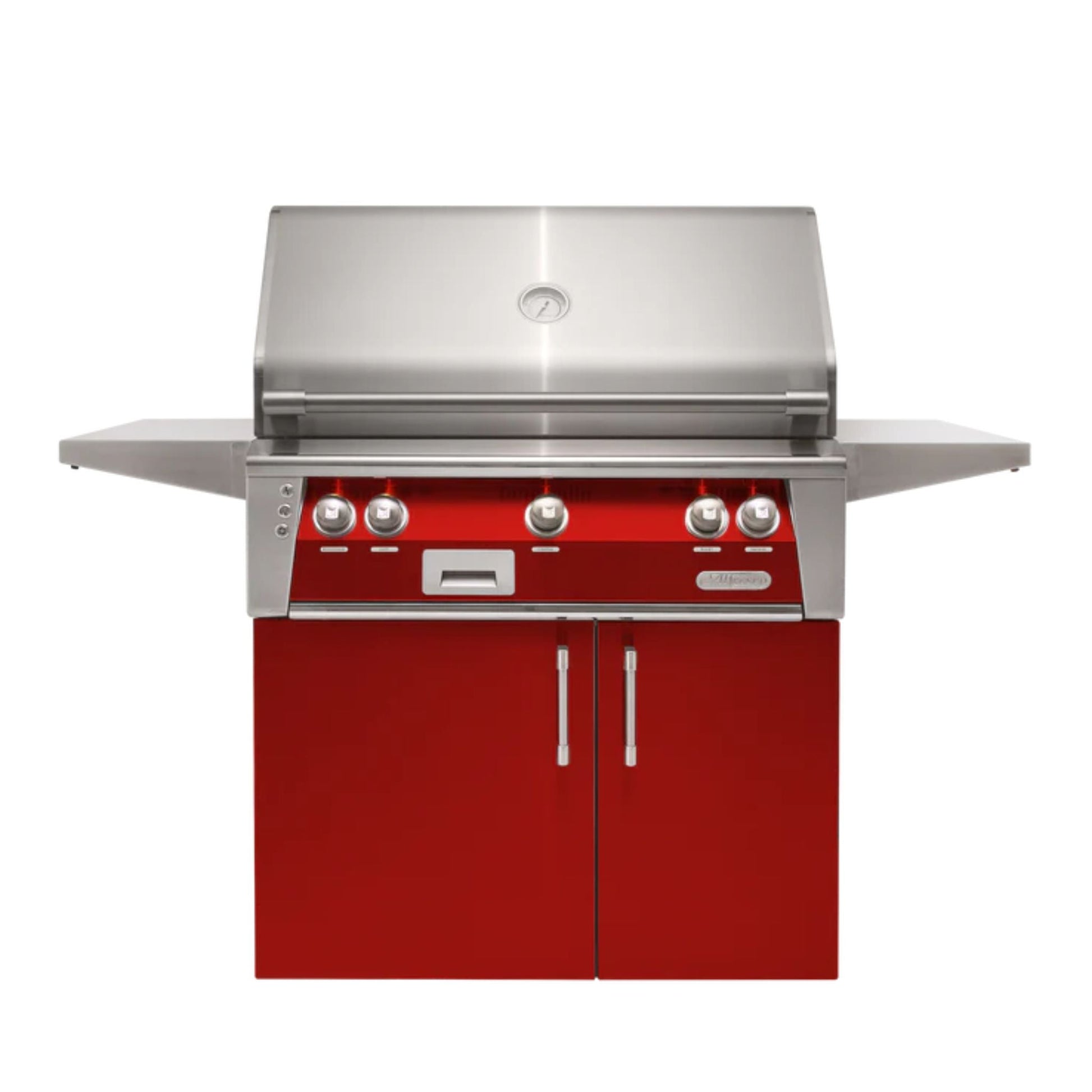 Alfresco Luxury 30" Carmine Red Gloss Standard Natural Gas Grill and Cart - 2 Burner