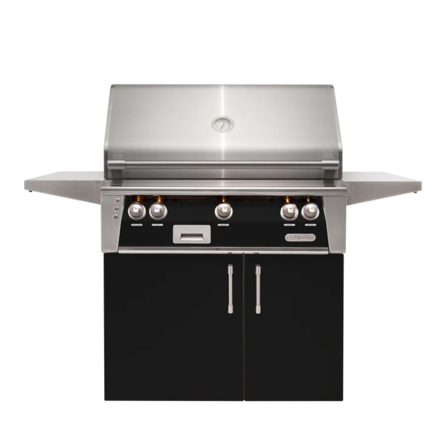 Alfresco Luxury 30" Jet Black Gloss SearZone™ Liquid Propane Grill and Cart - 1 Burner + 1 Sear Burner