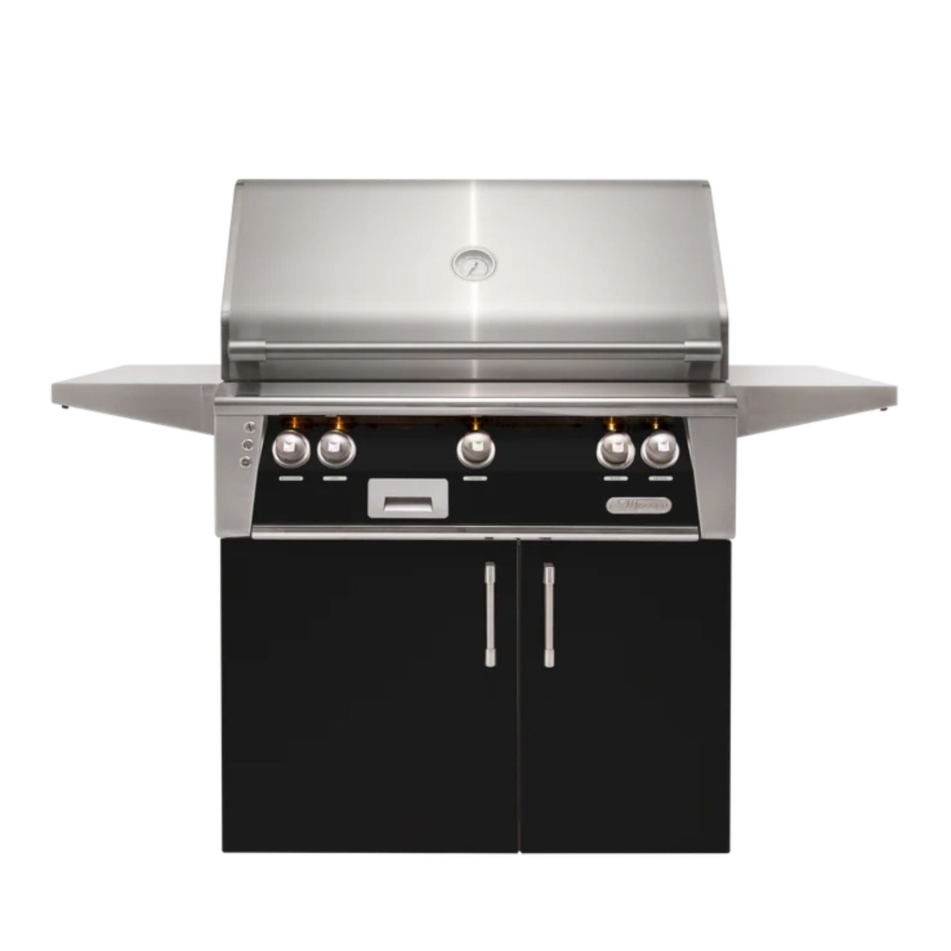 Alfresco Luxury 30" Jet Black Matte SearZone™ Natural Gas Grill and Cart - 1 Burner + 1 Sear Burner