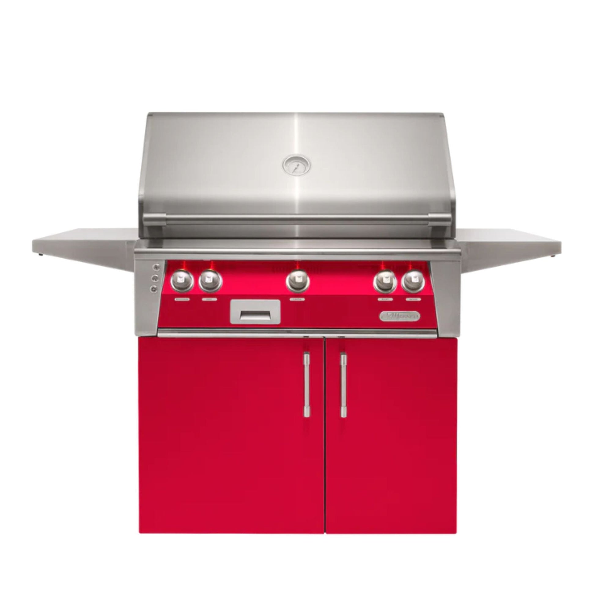 Alfresco Luxury 30" Raspberry Red Gloss SearZone™ Liquid Propane Grill and Cart - 1 Burner + 1 Sear Burner
