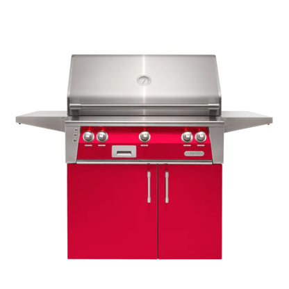 Alfresco Luxury 30" Raspberry Red Gloss Standard Natural Gas Grill and Cart - 2 Burner
