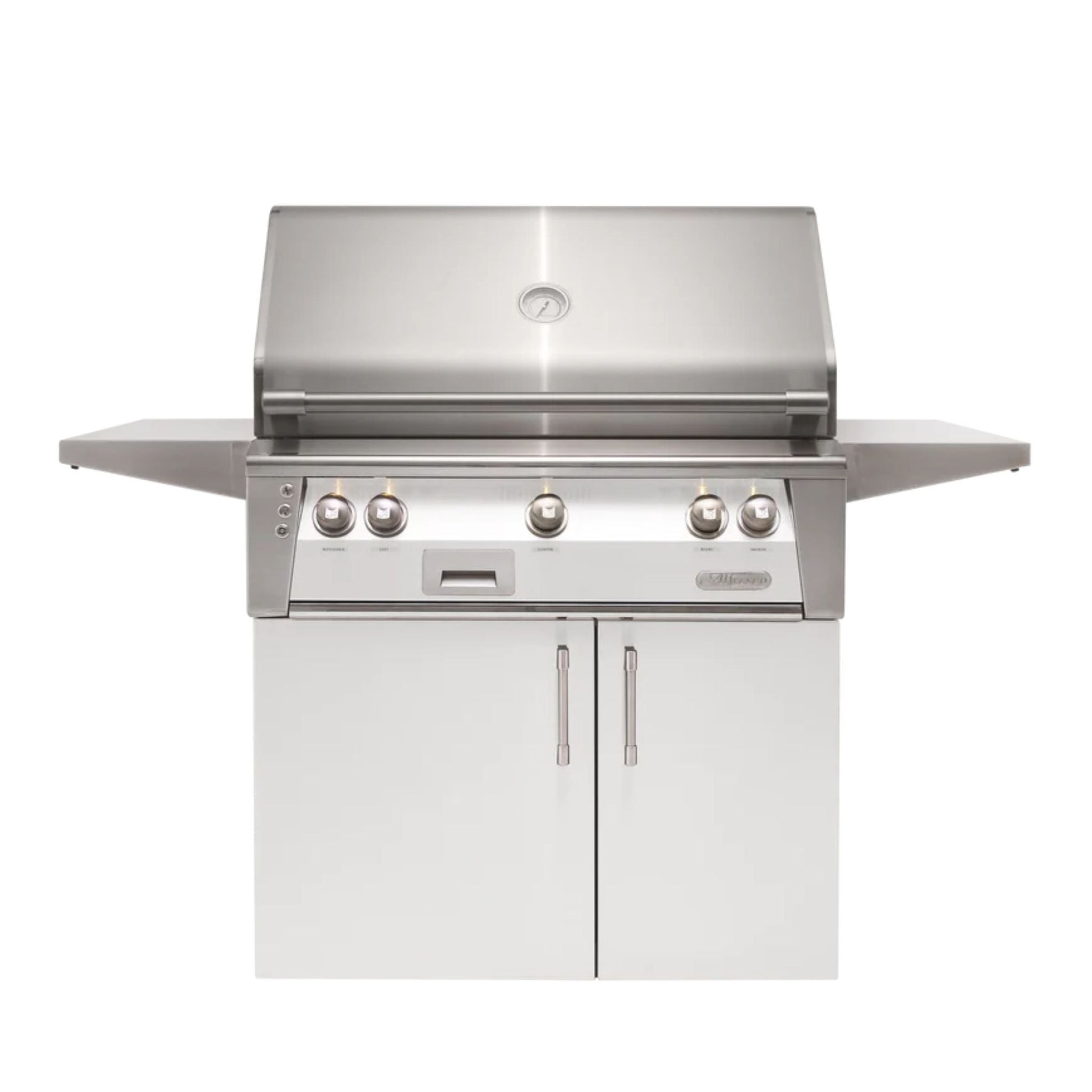 Alfresco Luxury 30" Signal White Gloss SearZone™ Natural Gas Grill and Cart - 1 Burner + 1 Sear Burner