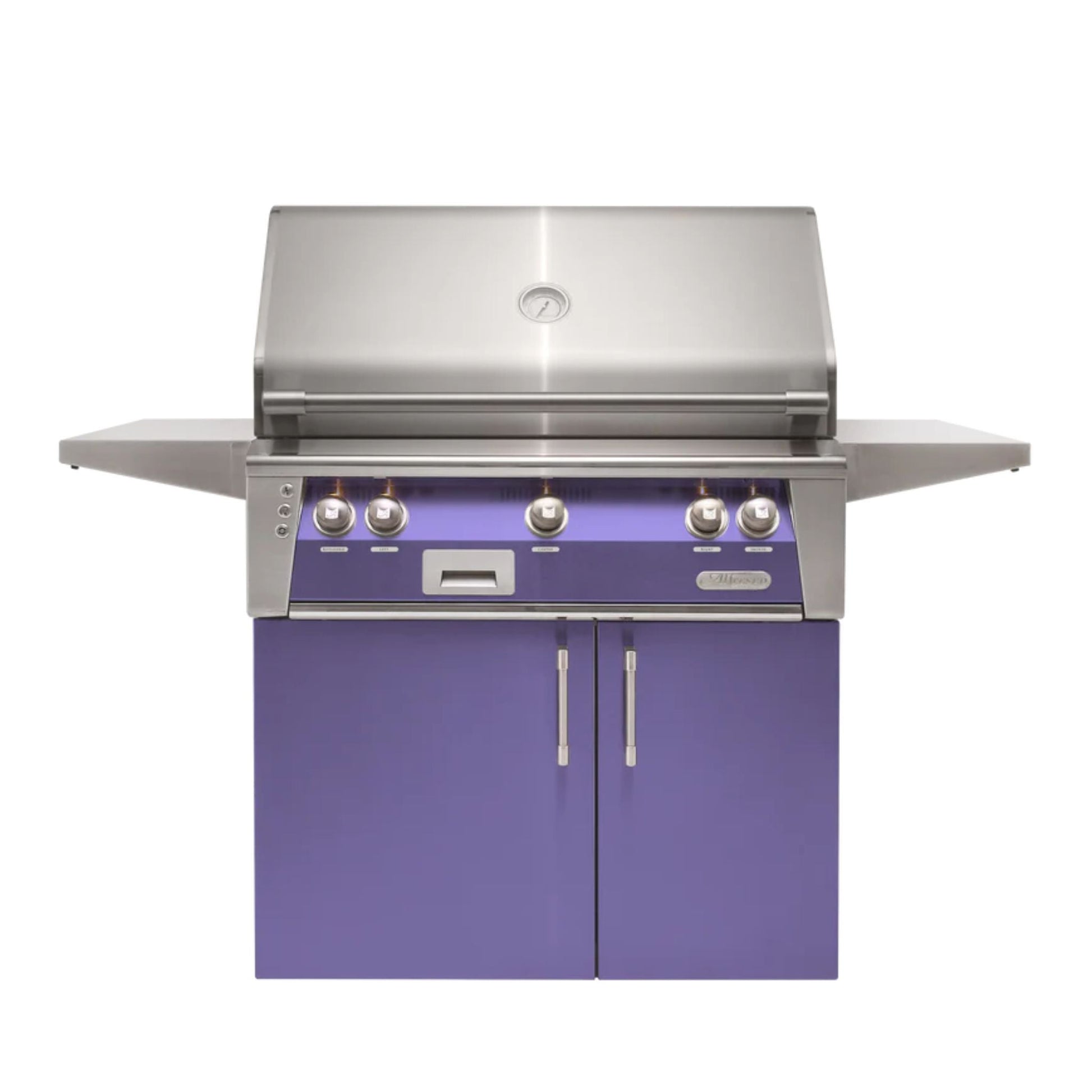 Alfresco Luxury 36" Blue Lilac Gloss Standard Natural Gas Grill and Cart - 3 Burner
