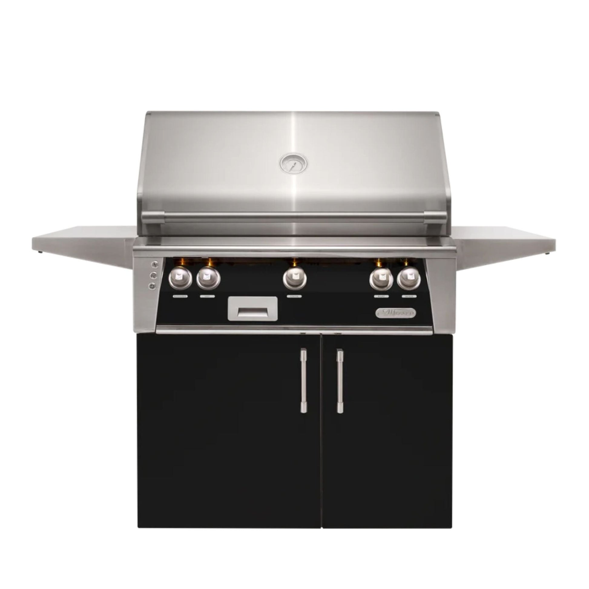 Alfresco Luxury 36" Jet Black Matte SearZone™ Liquid Propane Grill and Cart - 2 Burner + 1 Sear Burner