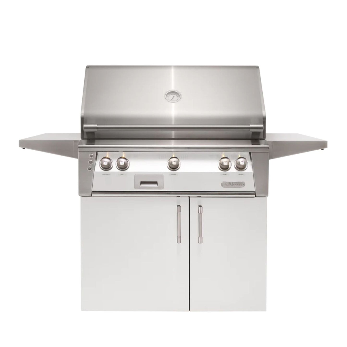 Alfresco Luxury 36" Signal White Matte Standard Natural Gas Grill and Cart - 3 Burner