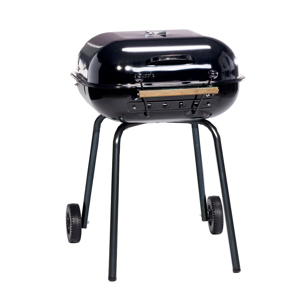 Americana 25" Black Swinger Charcoal Grill with an Adjustable Six-Position Cooking Grid