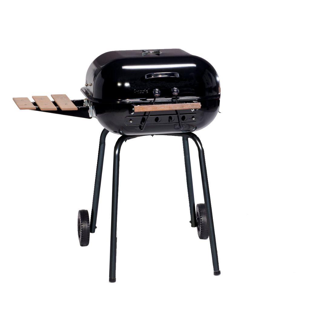 Americana Black Swinger Charcoal Grill with Side Table