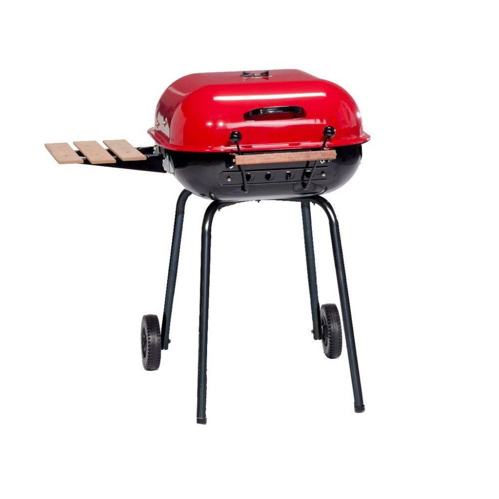 Americana Red Swinger Charcoal Grill with Side Table