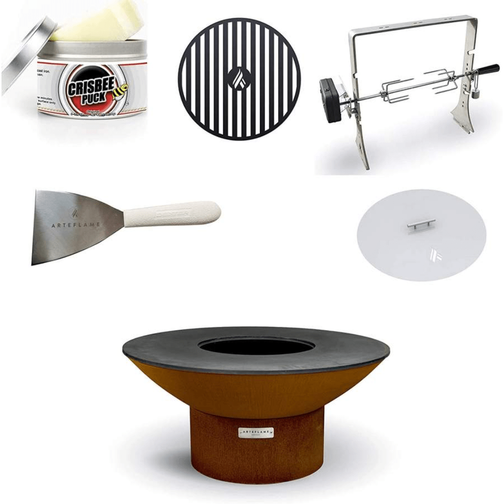 Arteflame Classic 40" Grill with a Low Round Base Home Chef Bundle With 5 Grilling Accessories