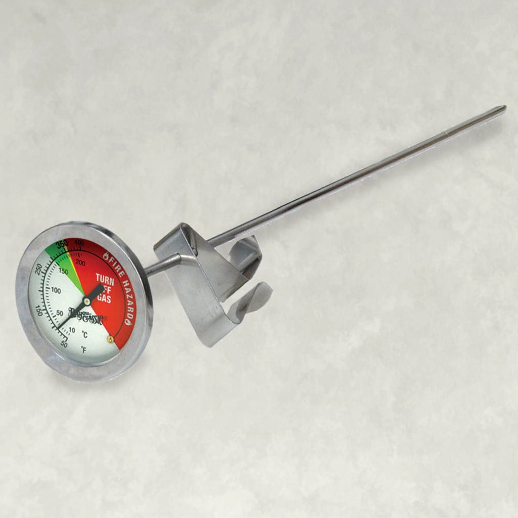 Bayou Classic 12" Stainless Steel Fry Thermometer w/ Stem Clip