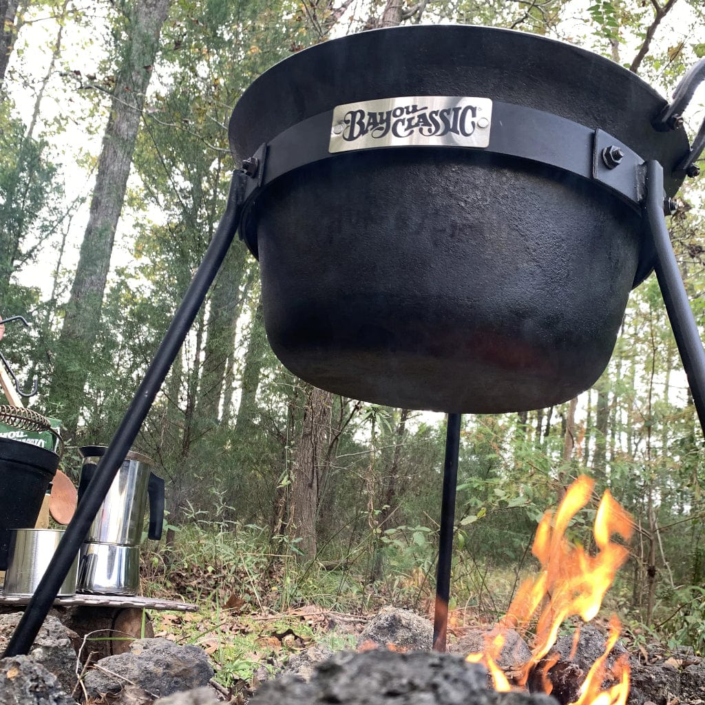Flat Bottom Cast Iron Cooking Pot - Cast Iron Kettle, BBQ Grill Pot