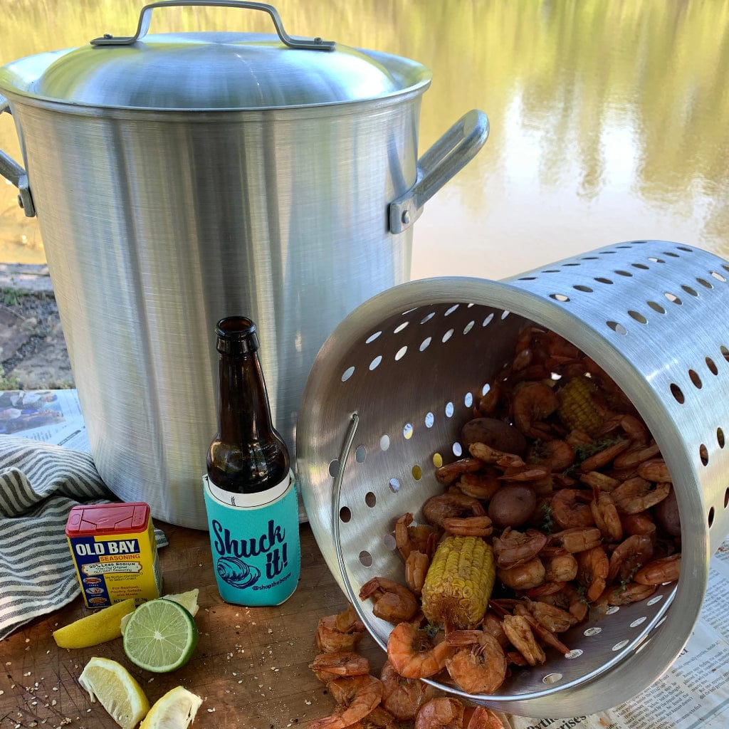 Bayou Classic 25-Quart Aluminum Shrimp Pot w/ Basket