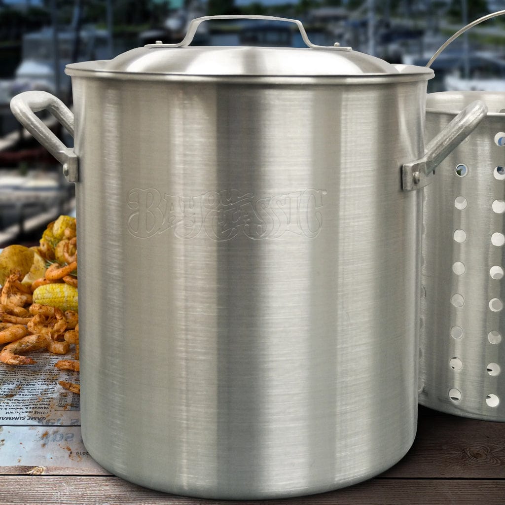 Bayou Classic 25-Quart Aluminum Shrimp Pot w/ Basket