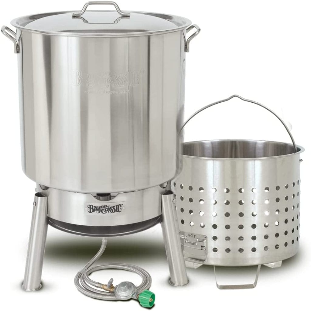Bayou Classic 82-Quart Stainless Steel Outdoor Propane Gas Boil/Steam Cooker Kit