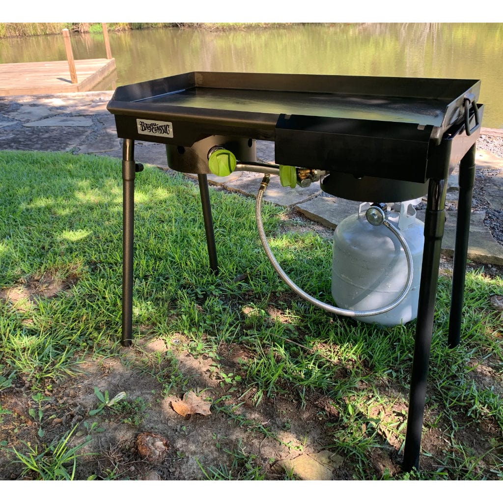 Bayou Classic Dual Outdoor Propane Gas Patio Camp Stove w/ Double Griddle