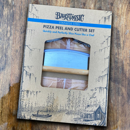 Bayou Classic Pizza Peel & Cutter Set