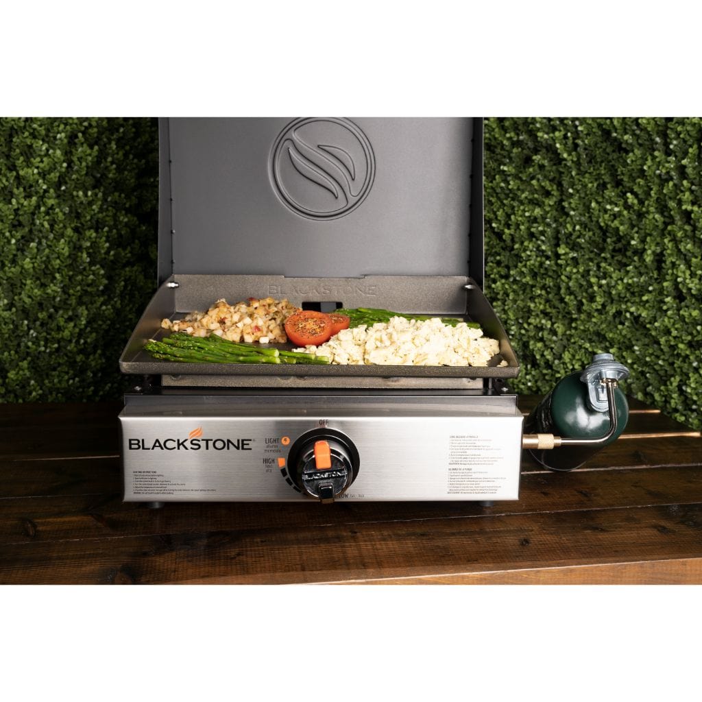 Blackstone Griddle Original 17-Inch 1-Burner Tabletop Propane Gas  Commercial Style Flat Top Griddle With Hood - 1814