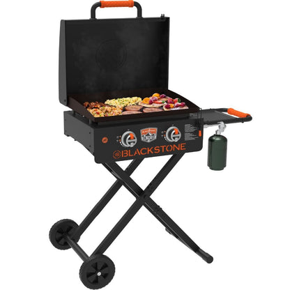 Blackstone 22" On The Go Propane Gas Scissor Cart Griddle with Hood