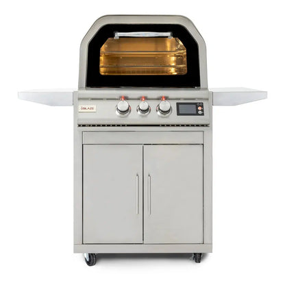Blaze 26" Freestanding Propane Outdoor Pizza Oven With Rotisserie Kit & Cart