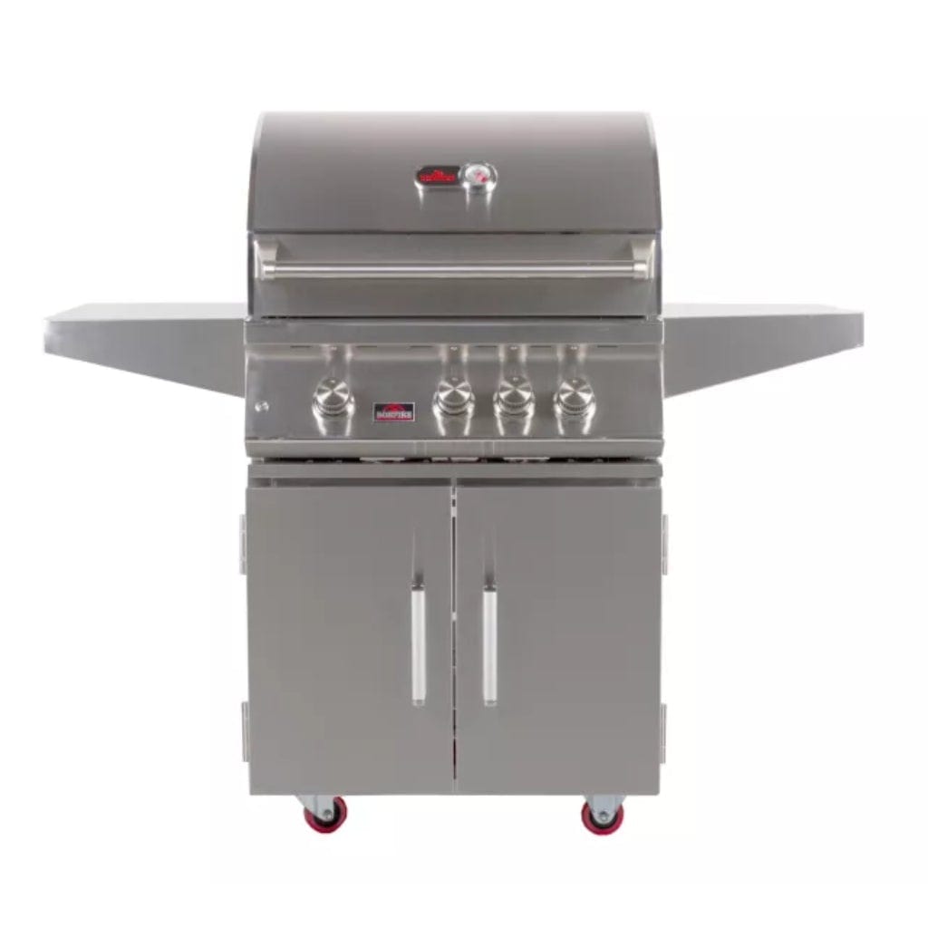 Bonfire Outdoor 28" Stainless Steel 3-Burner Freestanding Liquid Propane Gas Grill With Infrared Rear Burner