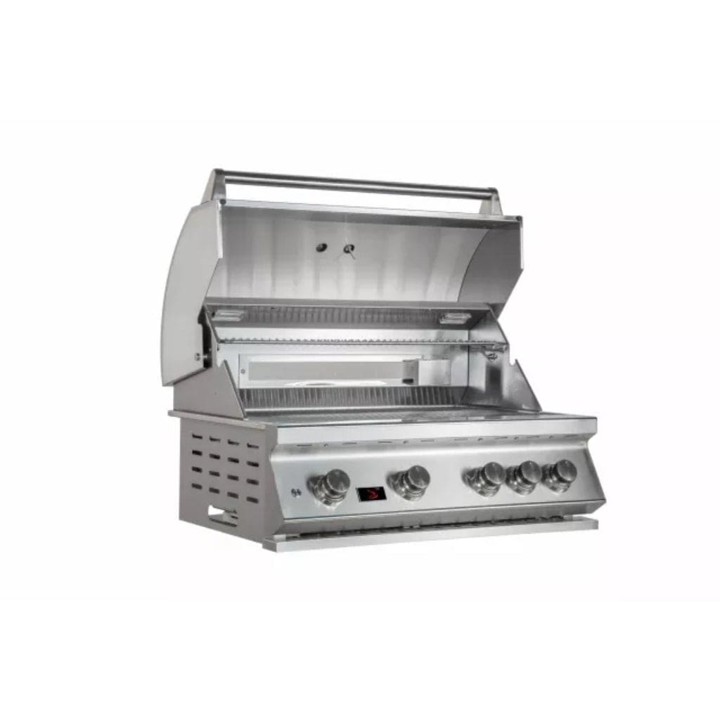 Bonfire Outdoor 34" Stainless Steel 4-Burner Built-In Liquid Propane Gas Grill With Infrared Rear Burner