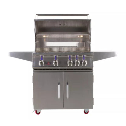 Bonfire Outdoor 34" Stainless Steel 4-Burner Freestanding Natural Gas Grill With Infrared Rear Burner