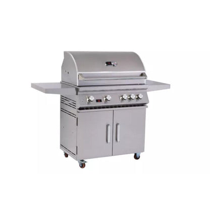 Bonfire Outdoor 34" Stainless Steel 4-Burner Freestanding Natural Gas Grill With Infrared Rear Burner