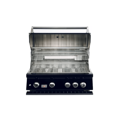 Bonfire Outdoor Black Series 34" 4-Burner Built-In Natural Gas Grill with Infrared Rear Burner